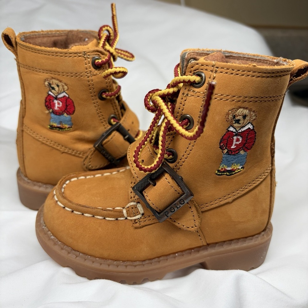 Polo Ralph Lauren Boots Toddler Sz 4.5 Bear Ranger Hi Suede/Leather